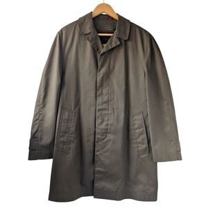 Vintage Fur Lined Olive Green Single Breasted Trench Coat